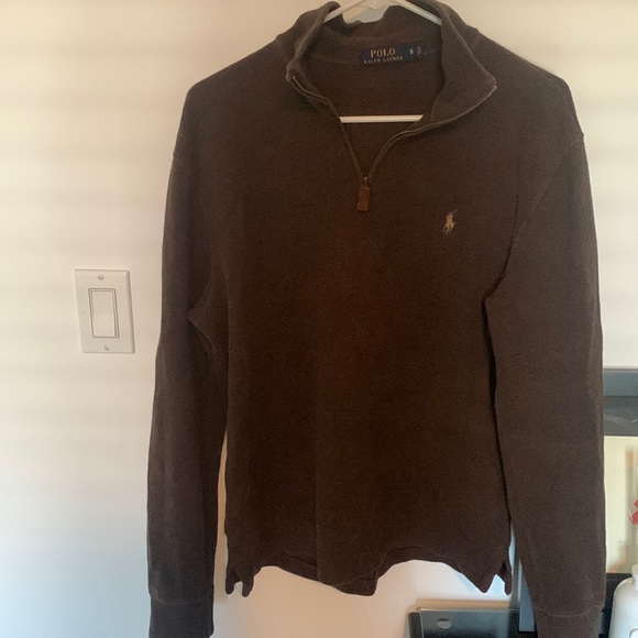 COPY - Polo quarter zip brown size S - Picture 1 of 3